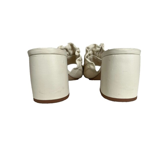 Born on Fifth + Antonio Milani Amy Ivory Heeled Ruffle Leather Slide Sandal 11 - Picture 6 of 12